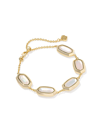 KENDRA SCOTT- Elaina Gold Bezel Delicate Bracelet in Ivory Mother of Pearl